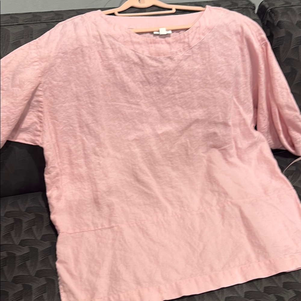 Beautiful classy J Jill Pink Linen Top resort lounge wear